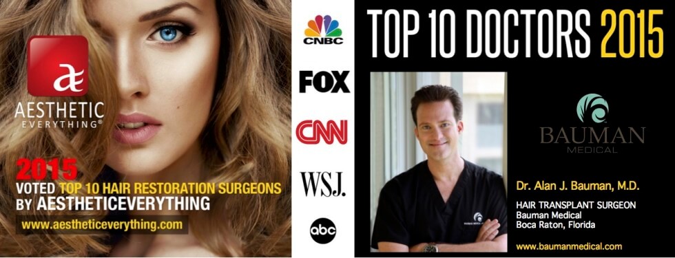 Dr. Bauman Voted Top Hair Transplant Surgeon Dralanbauman Ranked Top Hair Transplant Surgeon Ae_Horiz