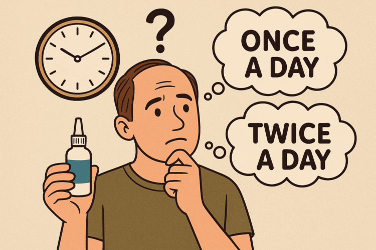 Should Topical Minoxidil Be Used Once or Twice a Day?